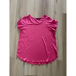 Tahari Women's Pink Short Sleeve Tunic Top Plus Size 1X‎